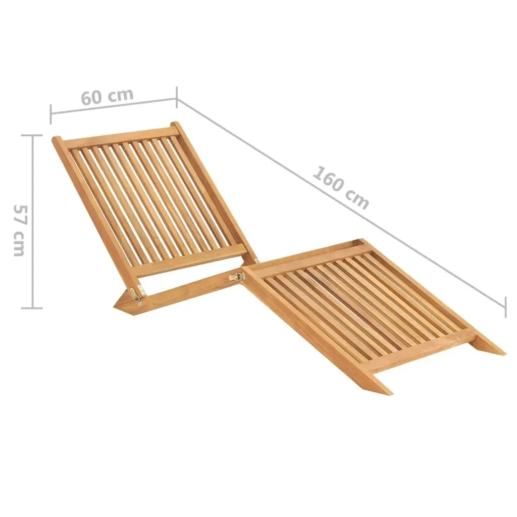 Sun Lounger Solid Teak Wood 316152