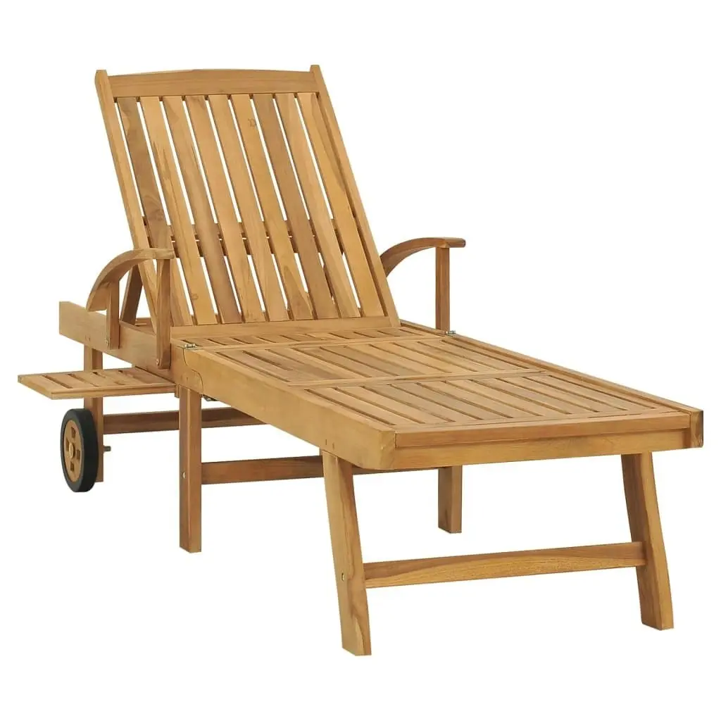 Sun Lounger Solid Teak Wood 48015