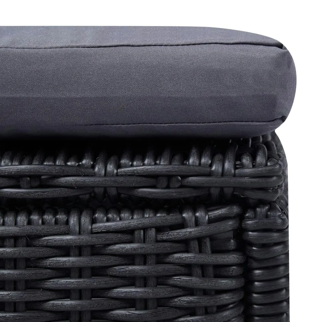 Sunlounger Poly Rattan Black and Dark Grey 310148