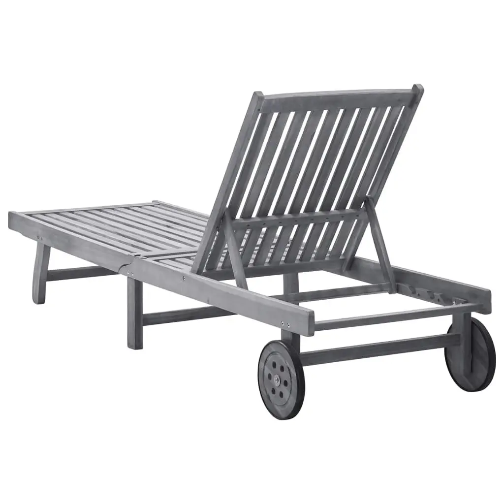 Sun Lounger Solid Acacia Wood 311872