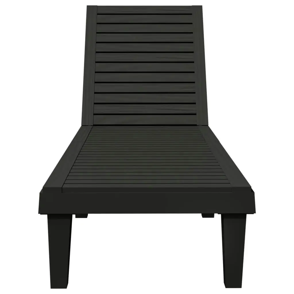 Sun Loungers 2 pcs Black 155x58x83 cm Polypropylene 364148