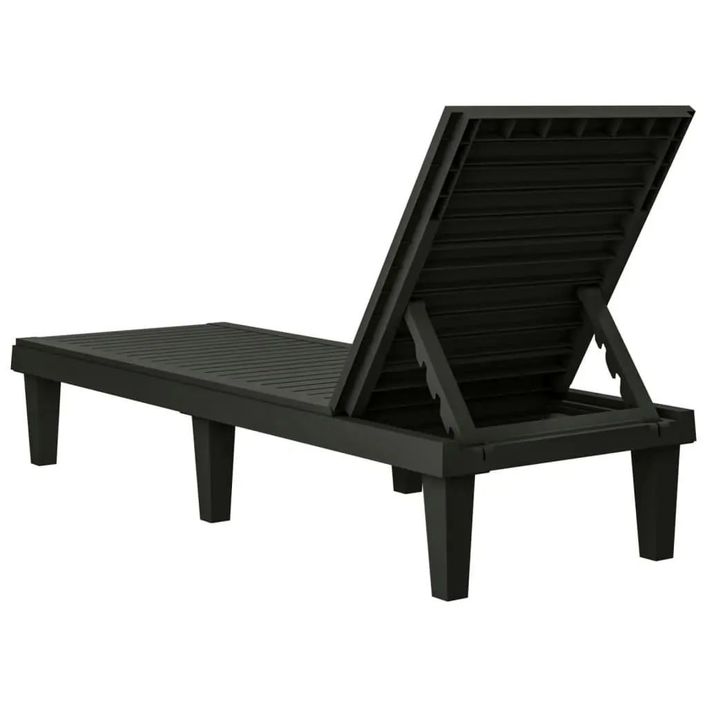 Sun Loungers 2 pcs Black 155x58x83 cm Polypropylene 364148