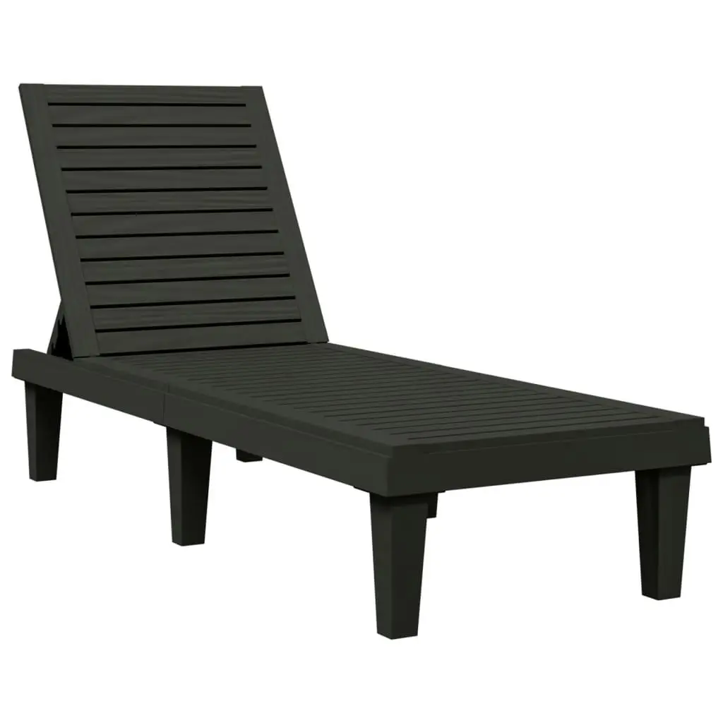 Sun Loungers 2 pcs Black 155x58x83 cm Polypropylene 364148