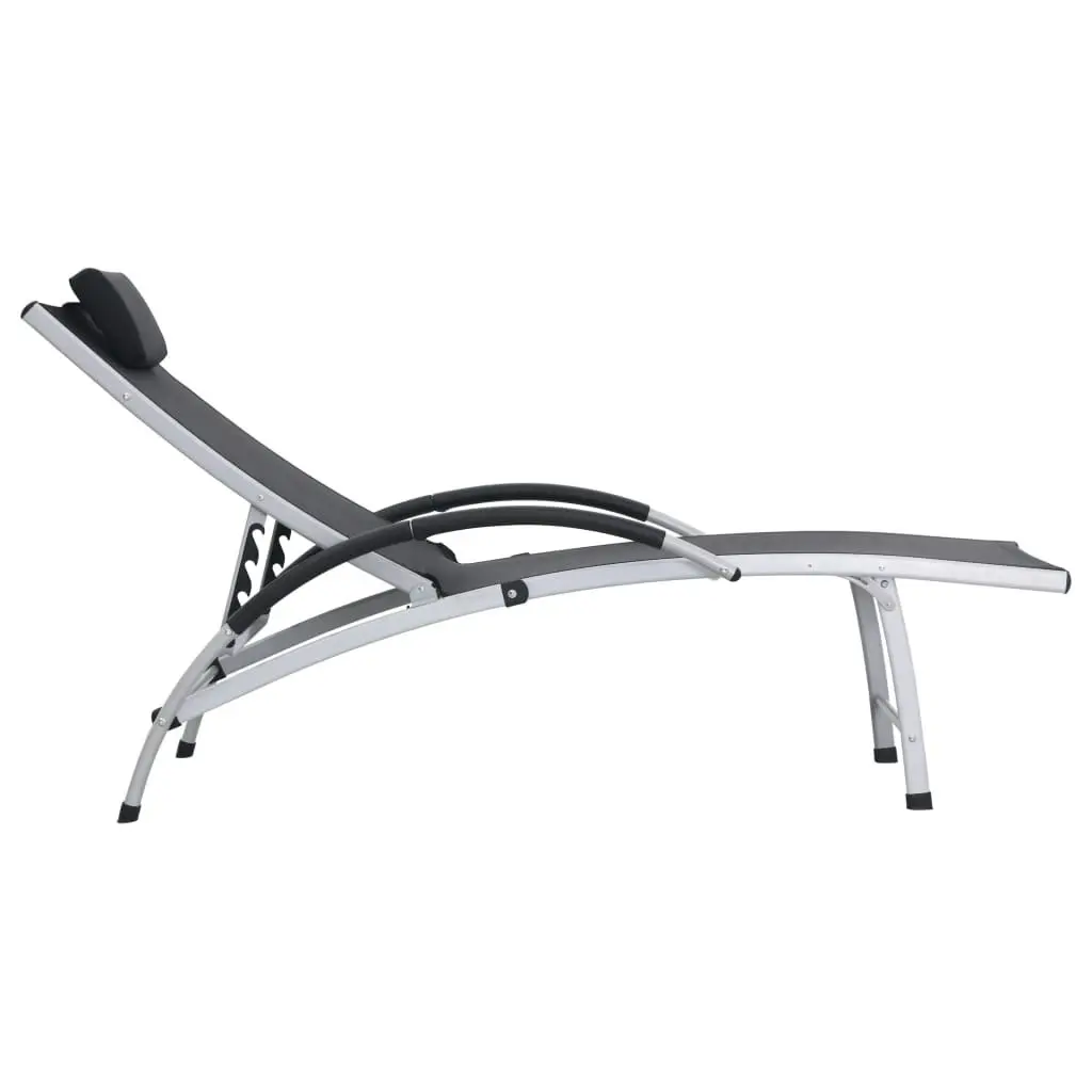 Sun Lounger Aluminium Textliene Black 47792