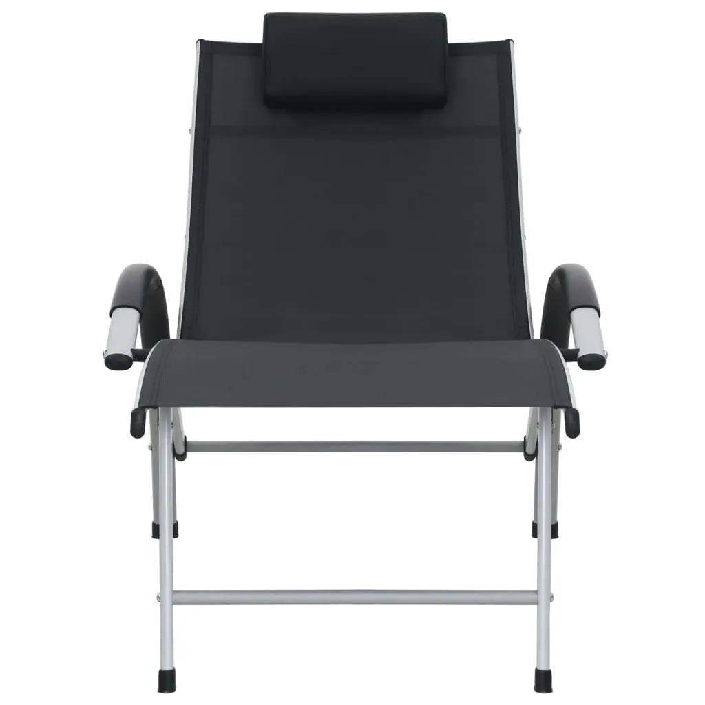 Sun Lounger Aluminium Textliene Black 47792