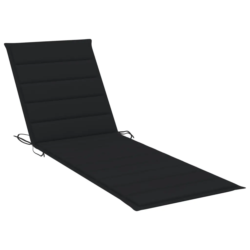 Sun Lounger with Cushion Solid Acacia Wood 3064156