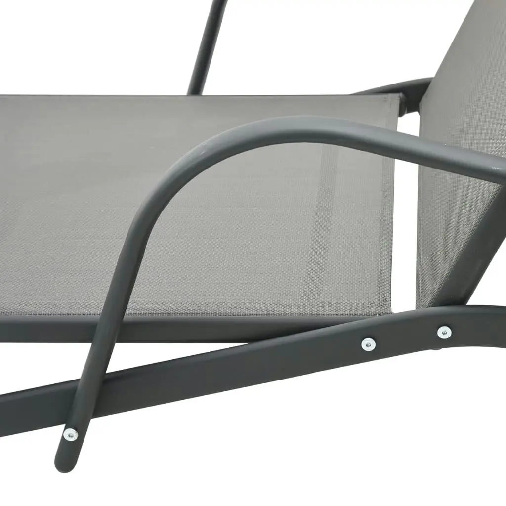 Sun Lounger Steel and Textilene 47845