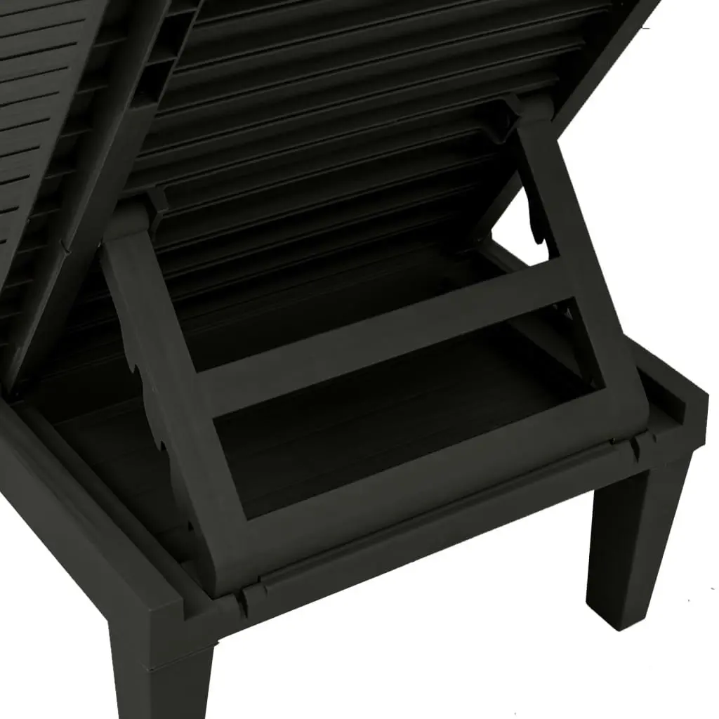 Sun Lounger Black 155x58x83 cm Polypropylene 364146