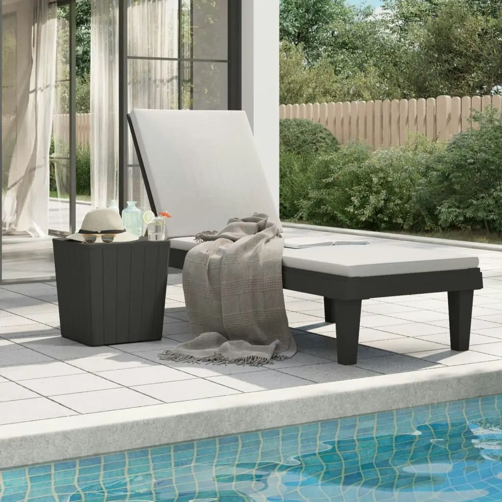 Sun Lounger Black 155x58x83 cm Polypropylene 364146