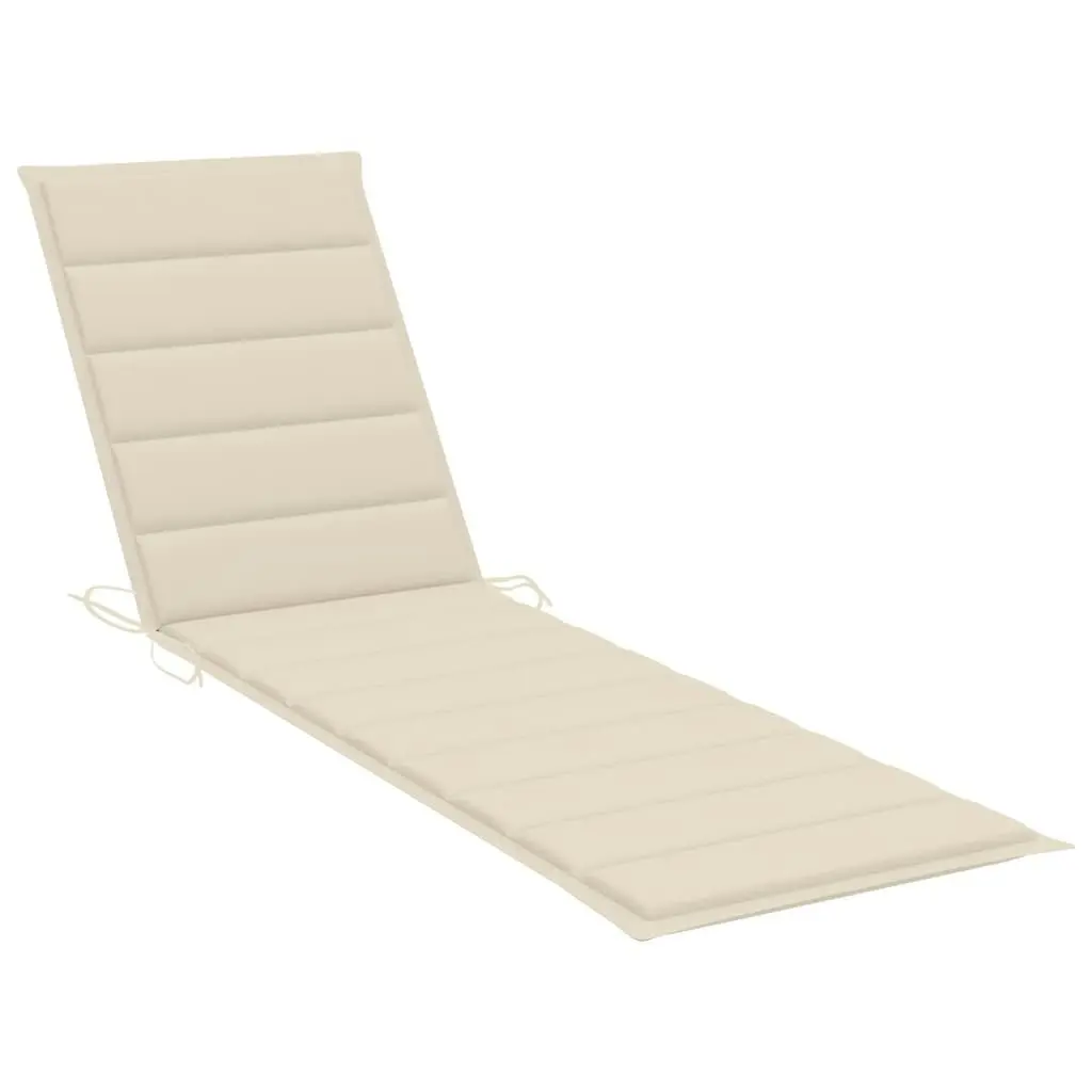 Sun Lounger with Table and Cushion Solid Teak Wood 3063023