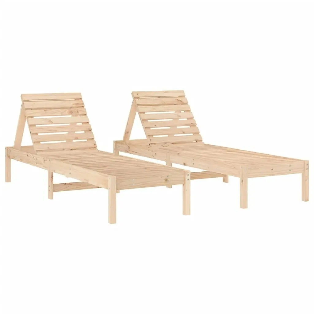 Sun Loungers 2 pcs with Table Solid Wood Pine 3157679