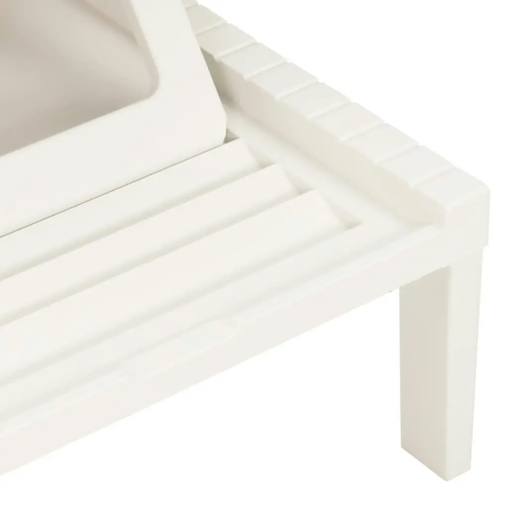 Sun Lounger with Cushion Plastic White 315828