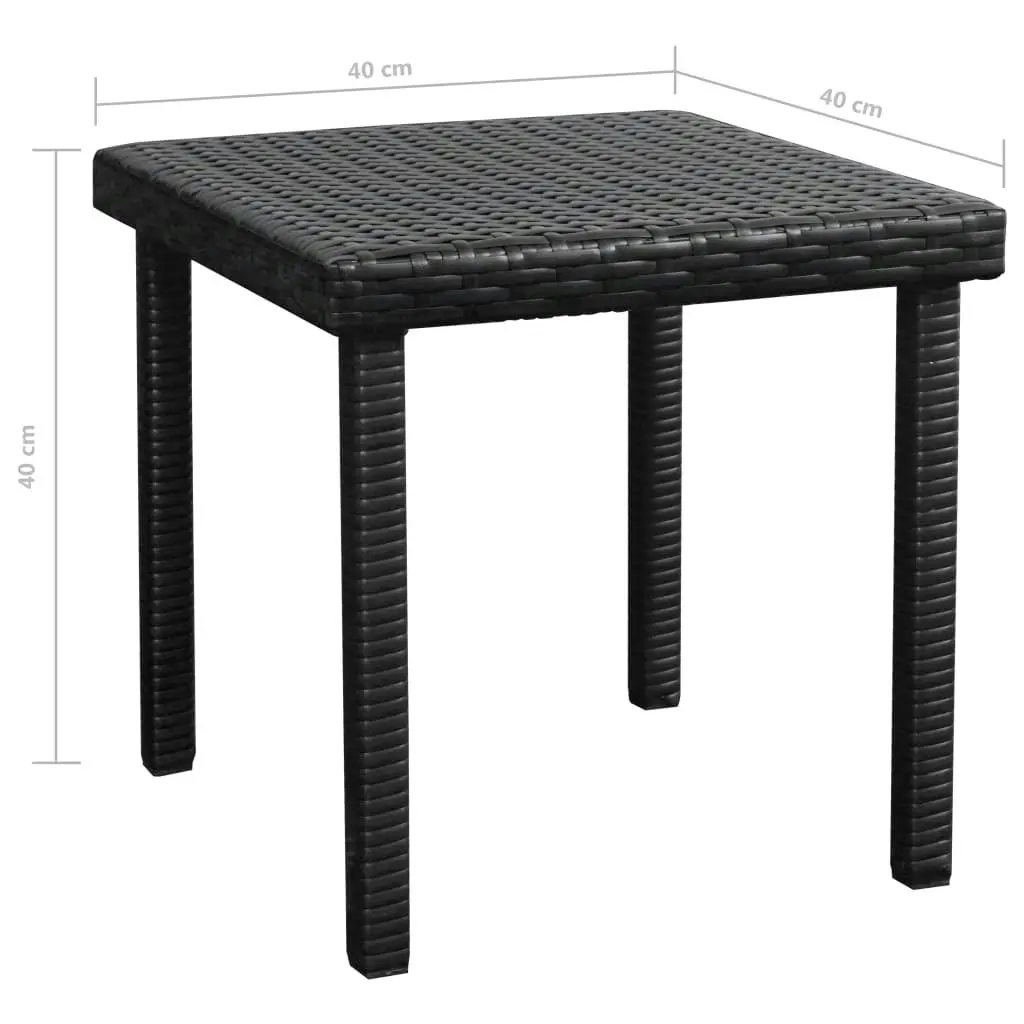 Sun Loungers 2 pcs with Table Poly Rattan Black (42884+42886) 274869