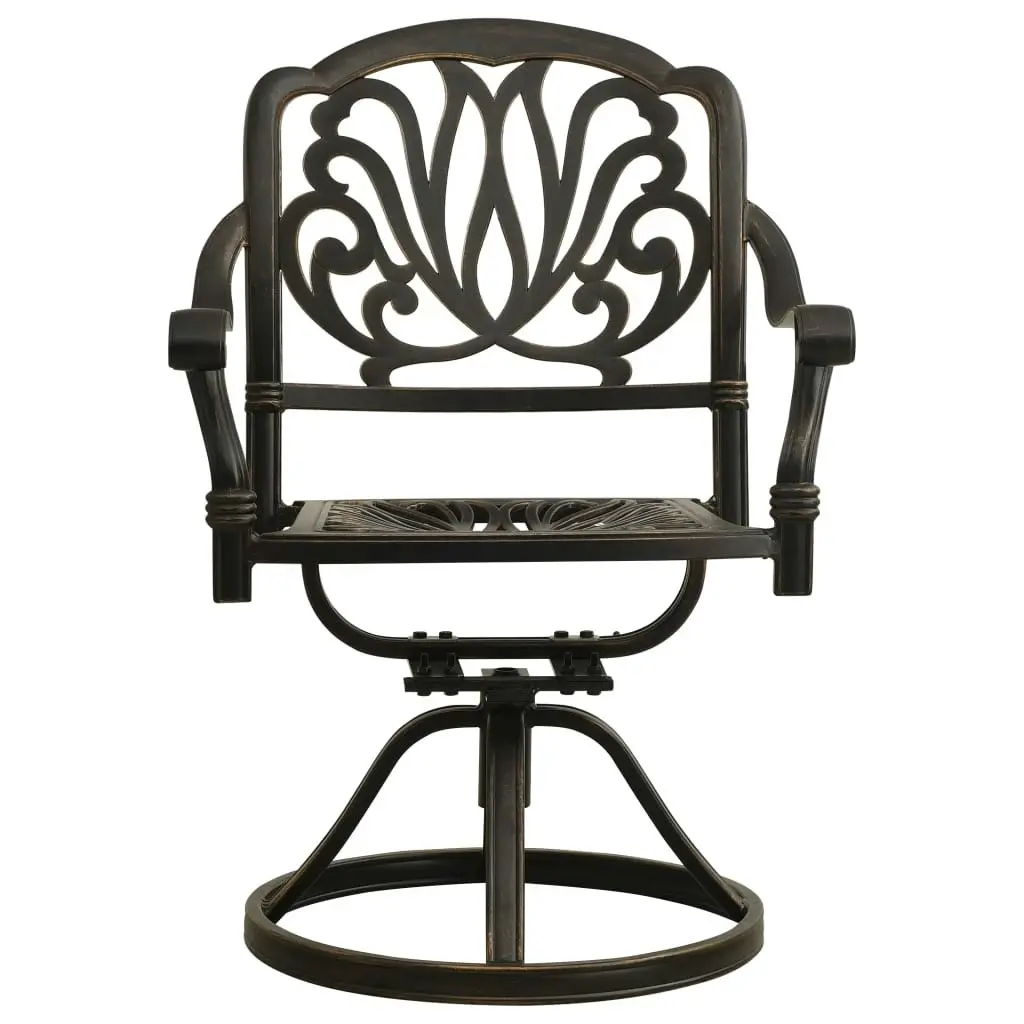 Swivel Garden Chairs 2 pcs Cast Aluminium Bronze 315576