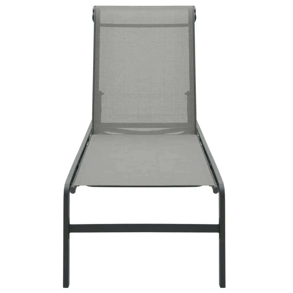 Sun Loungers 2 pcs with Table Textilene and Steel 47847