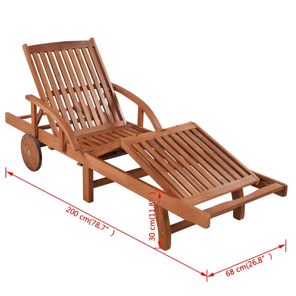 Sun Loungers 2 pcs with Table Solid Acacia Wood 274662