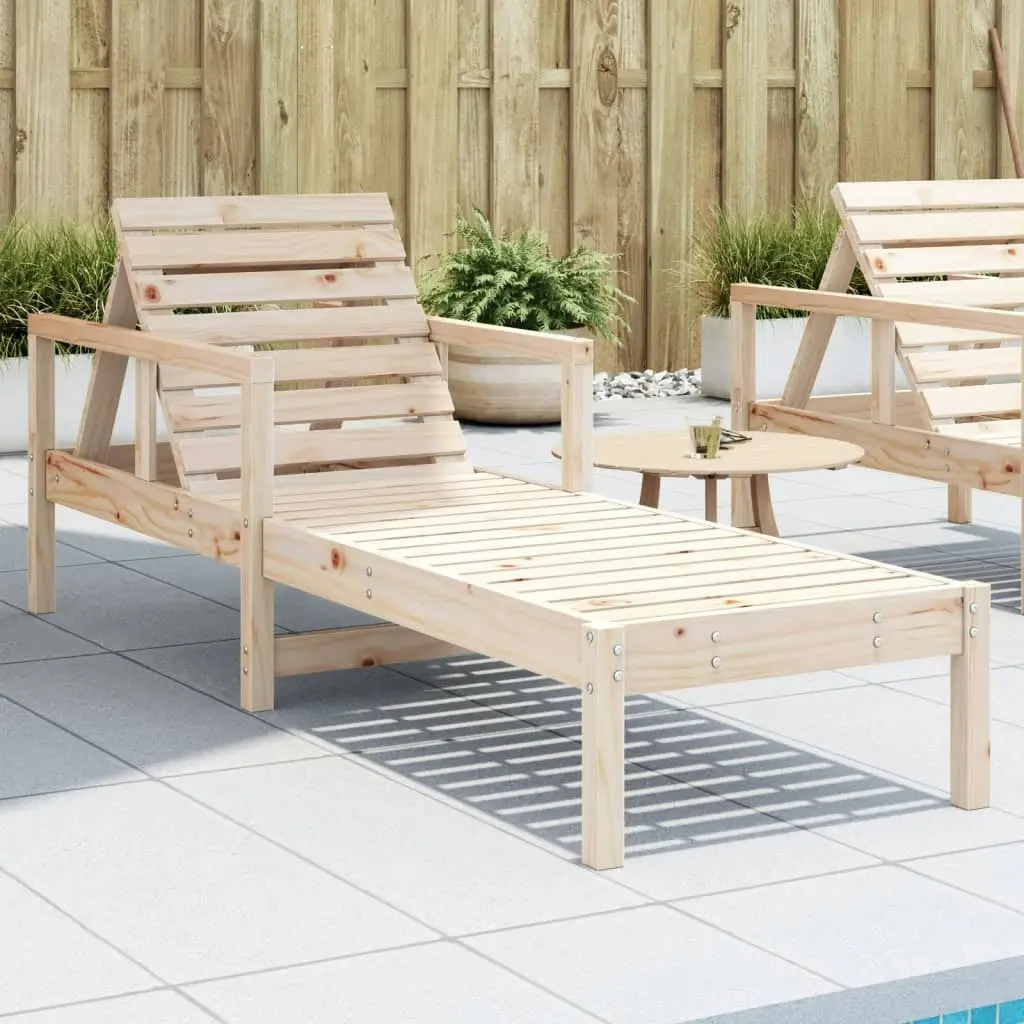 Sun Lounger 199.5x62x55 cm Solid Wood Pine 832538