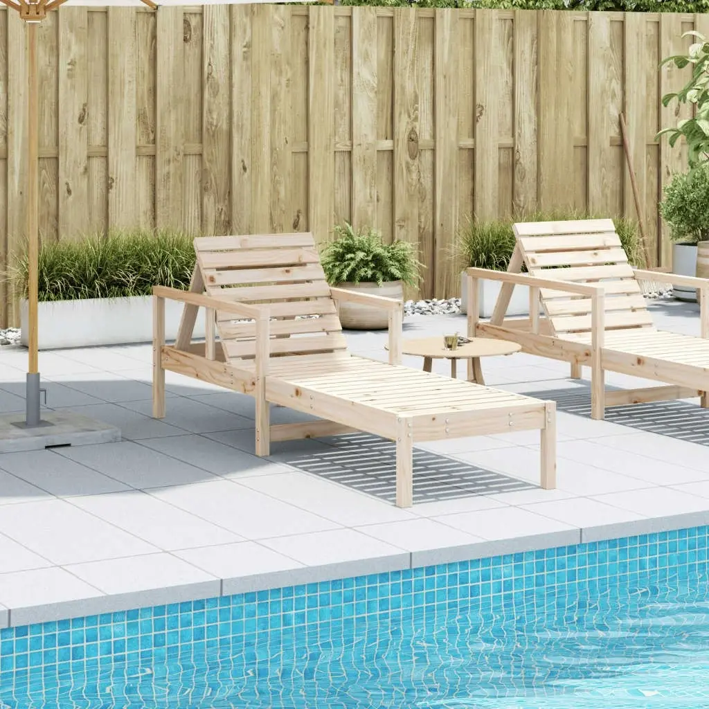 Sun Lounger 199.5x62x55 cm Solid Wood Pine 832538