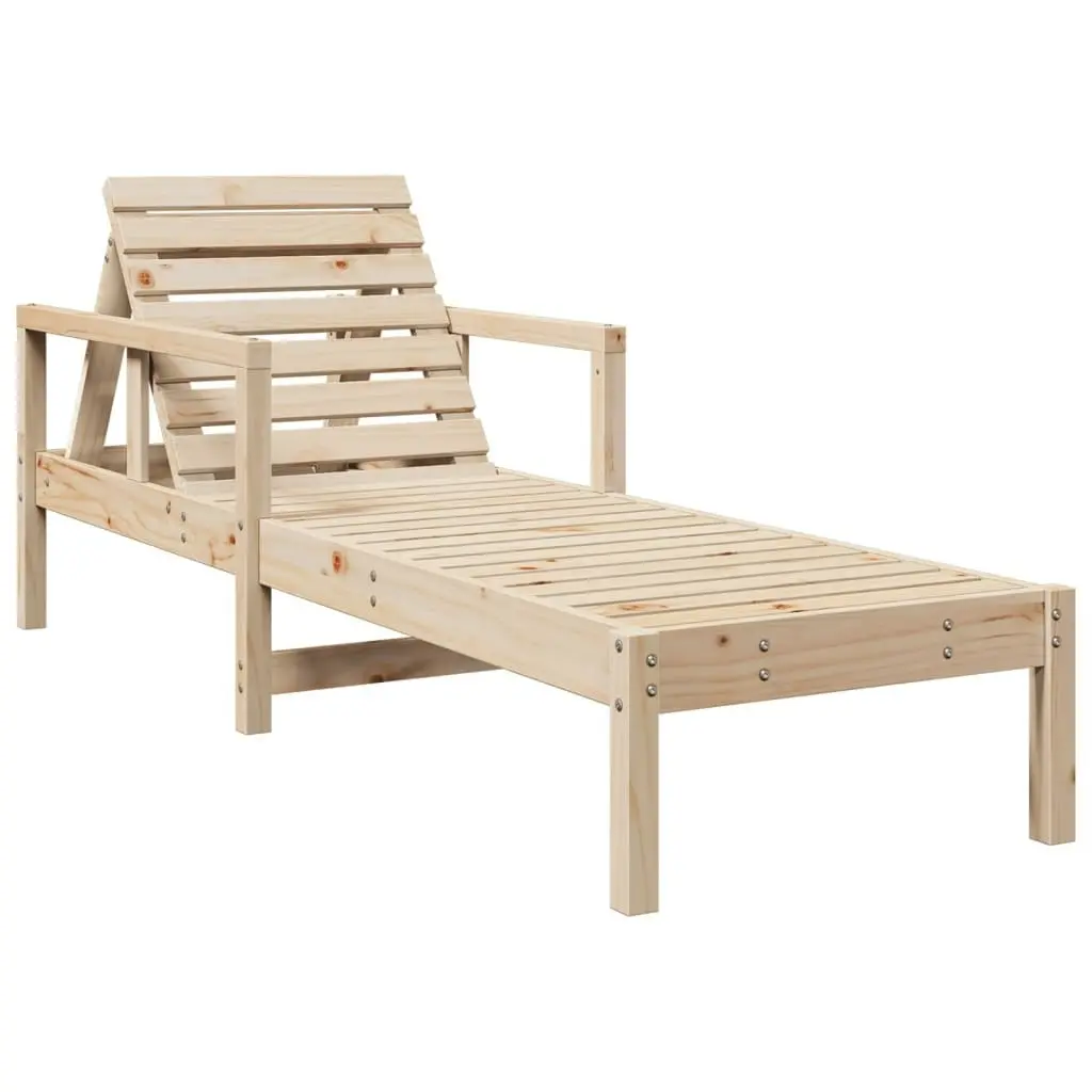 Sun Lounger 199.5x62x55 cm Solid Wood Pine 832538