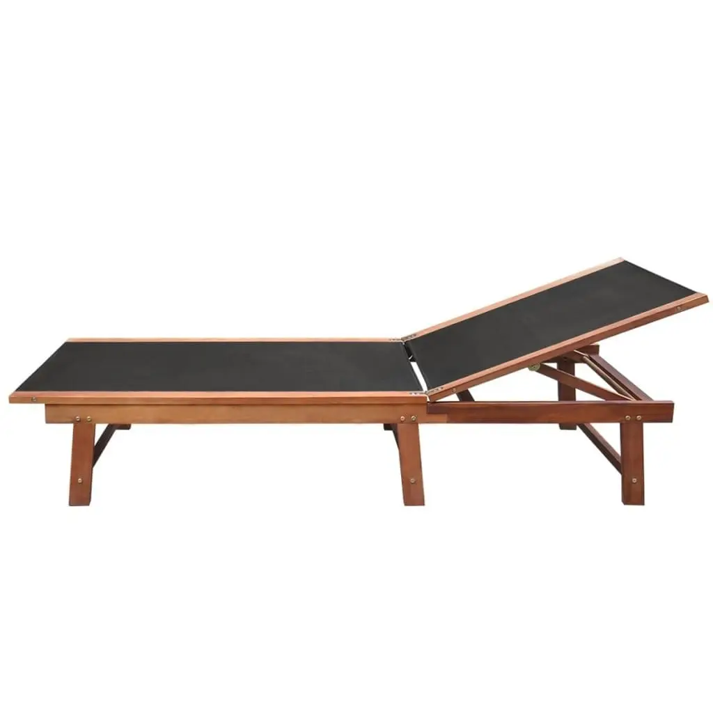 Sun Loungers 2 pcs with Table Solid Acacia Wood and Textilene 273752