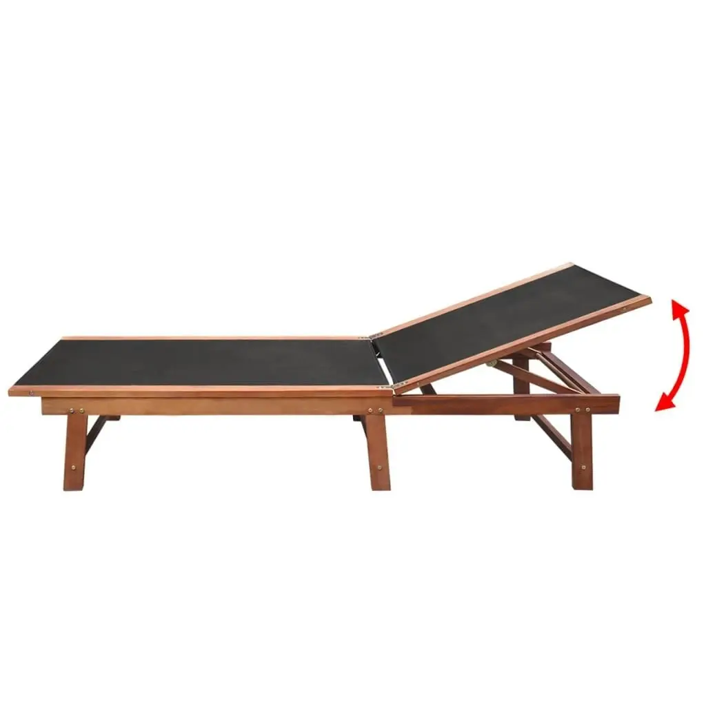 Sun Loungers 2 pcs with Table Solid Acacia Wood and Textilene 273752