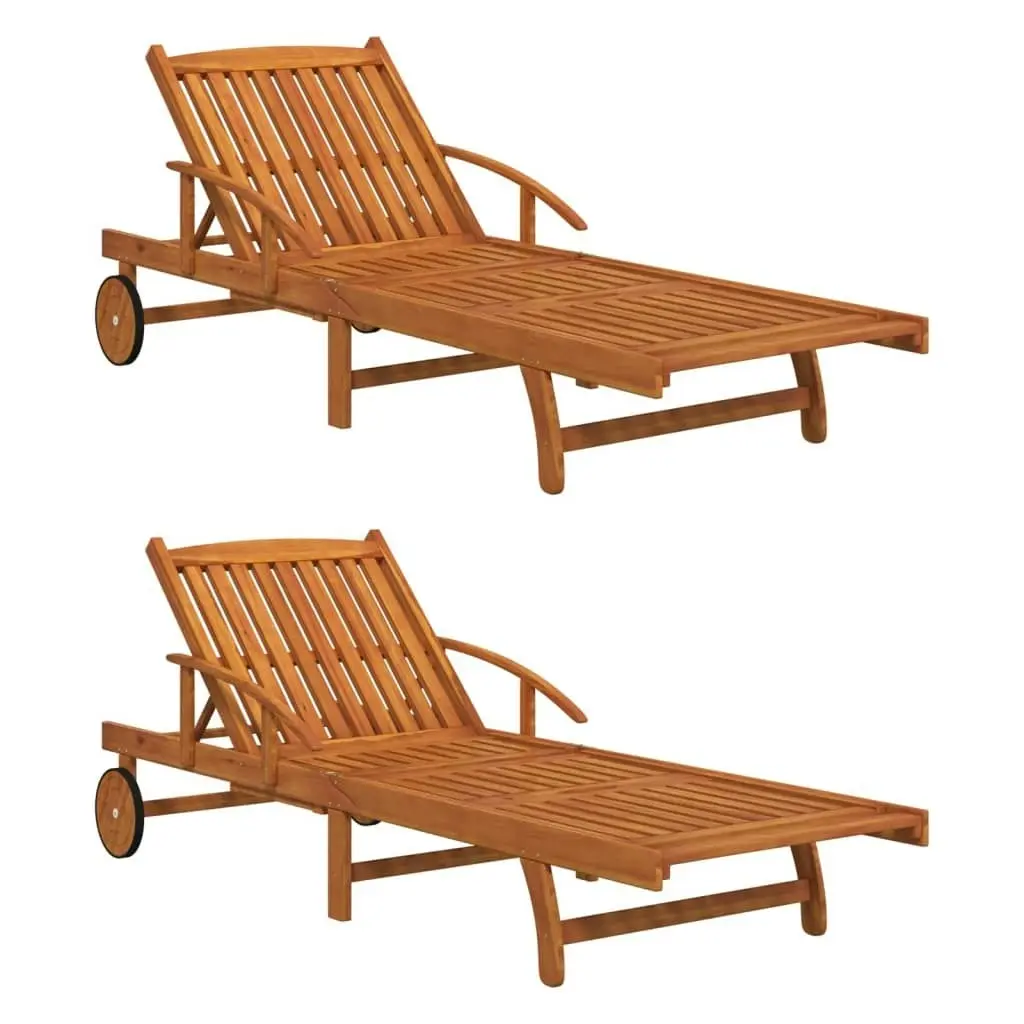 Sun Loungers 2 pcs Solid Wood Acacia 3104967