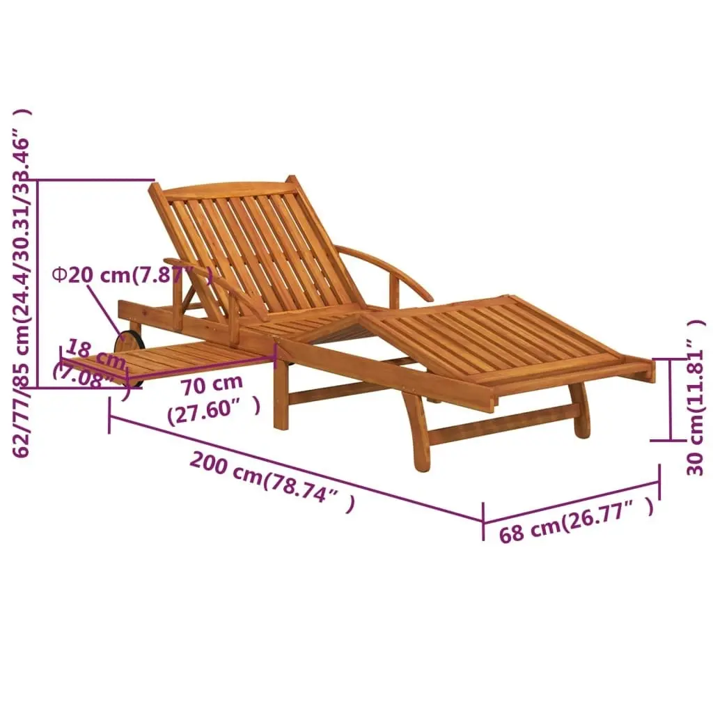 Sun Loungers 2 pcs Solid Wood Acacia 3104967