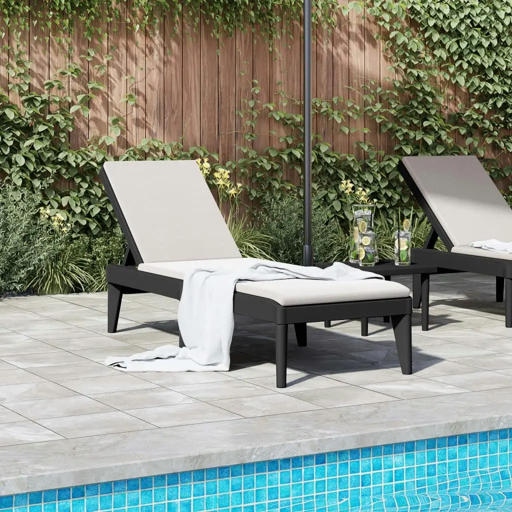 Sun Lounger Anthracite 186x60x29 cm PP 364219