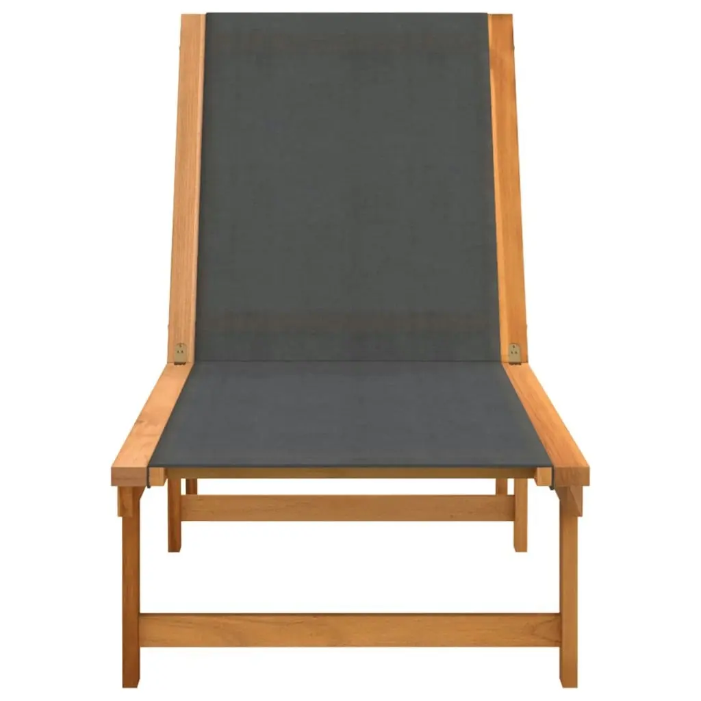 Sun Loungers 2 pcs Black Solid Wood Acacia and Textilene 3279247