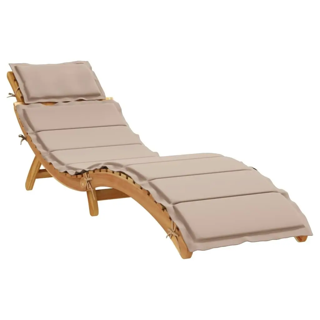 Sun Loungers with Cushions 2 pcs Taupe Solid Wood Acacia 3214836