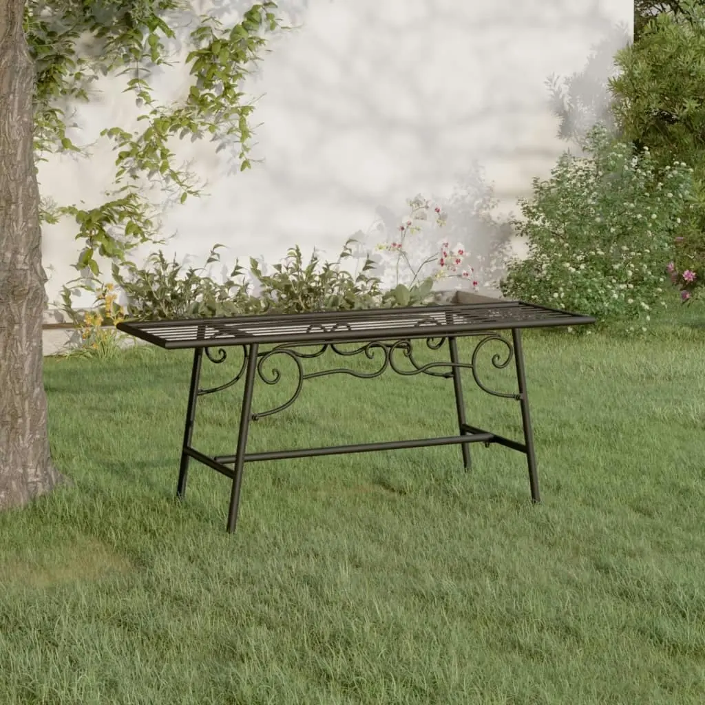 Tree Bench 110 cm Black Steel 318827