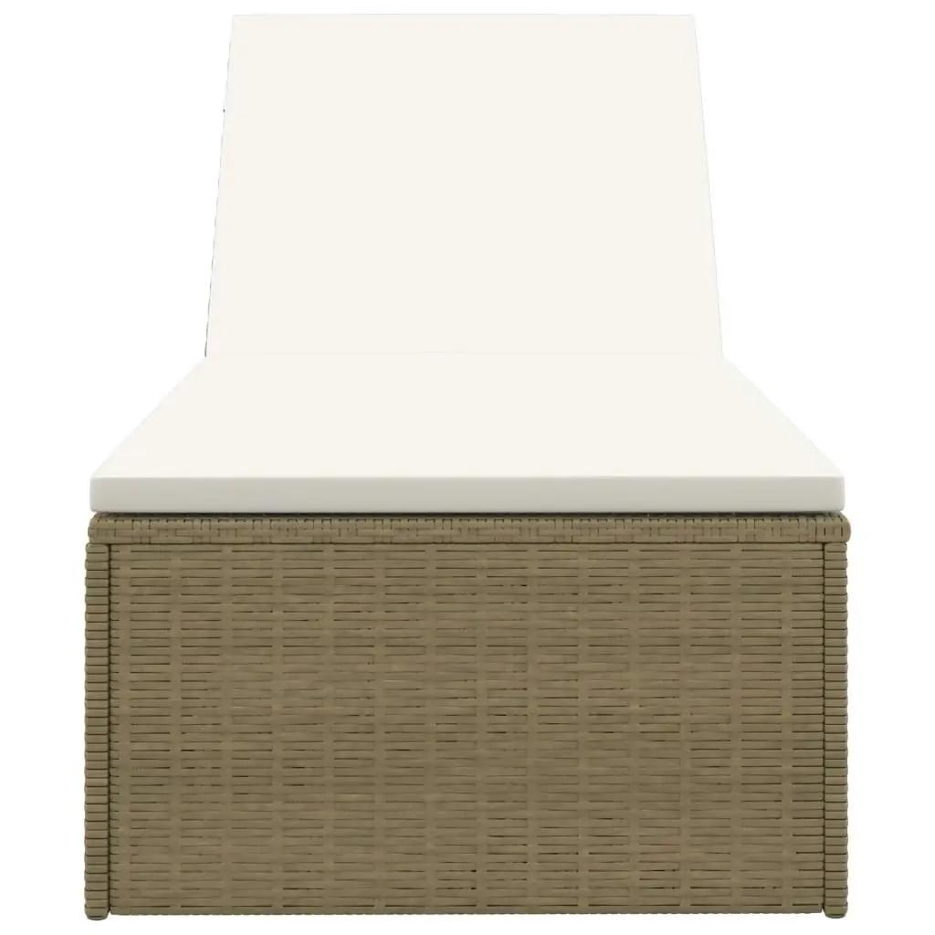 Sunlounger Poly Rattan Brown and Cream White 310147