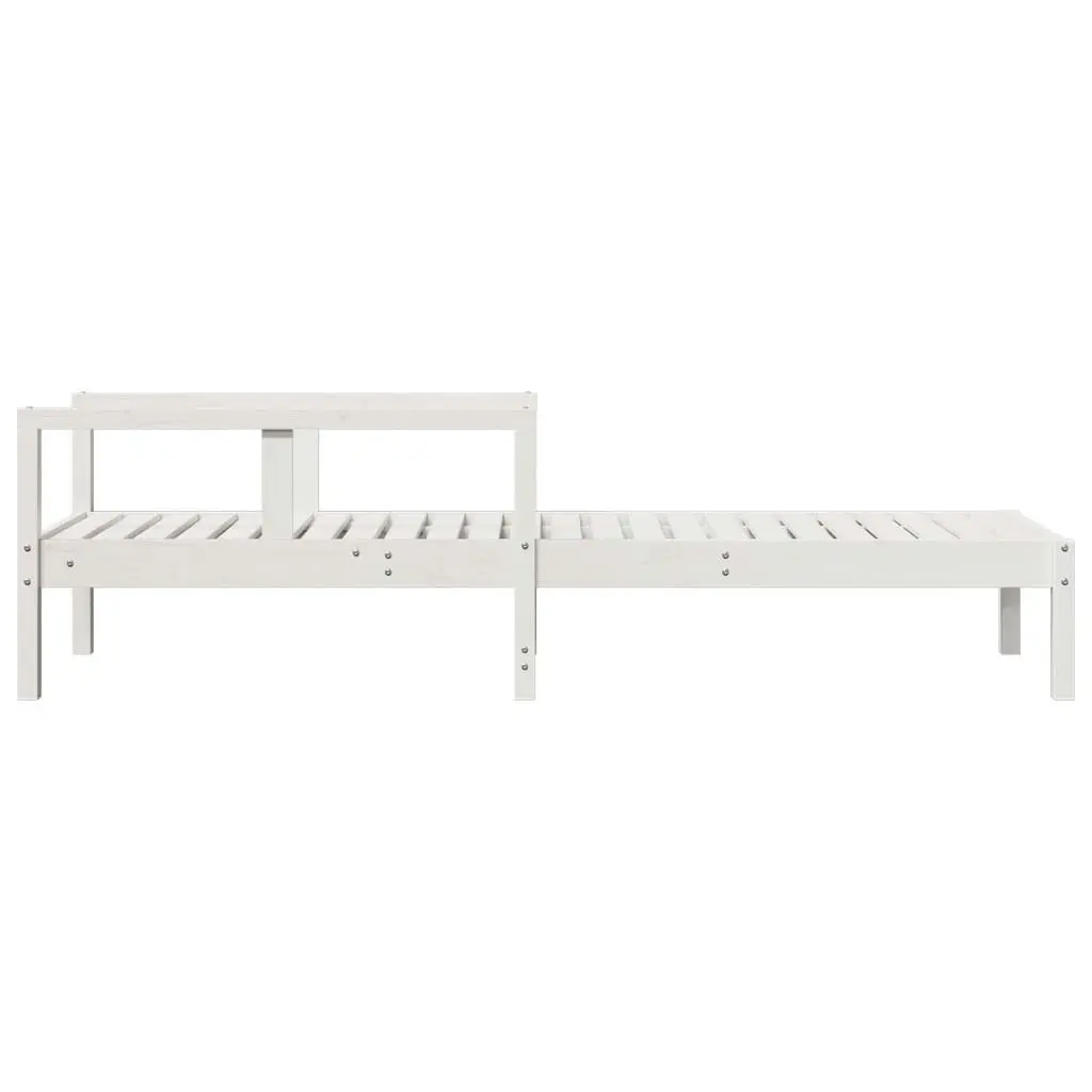 Sun Lounger White 199.5x62x55 cm Solid Wood Pine 832539