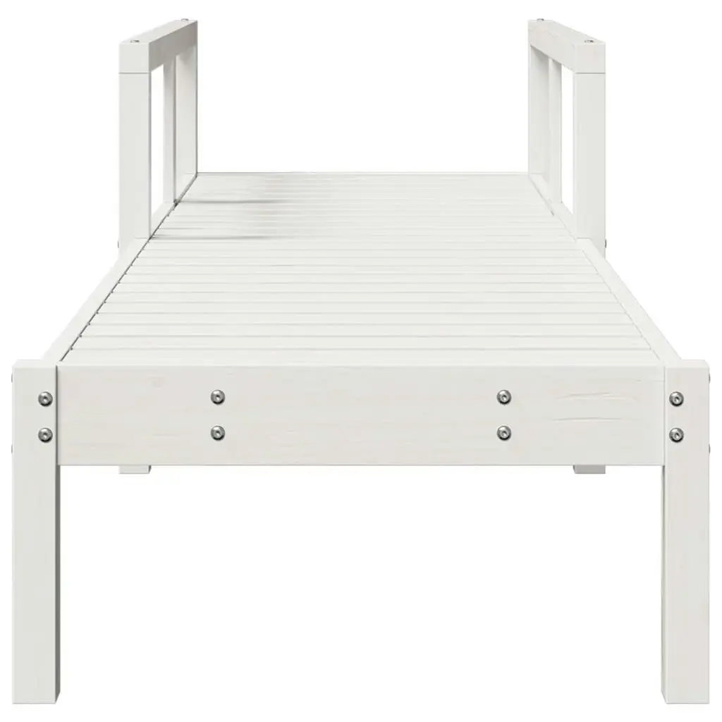 Sun Lounger White 199.5x62x55 cm Solid Wood Pine 832539