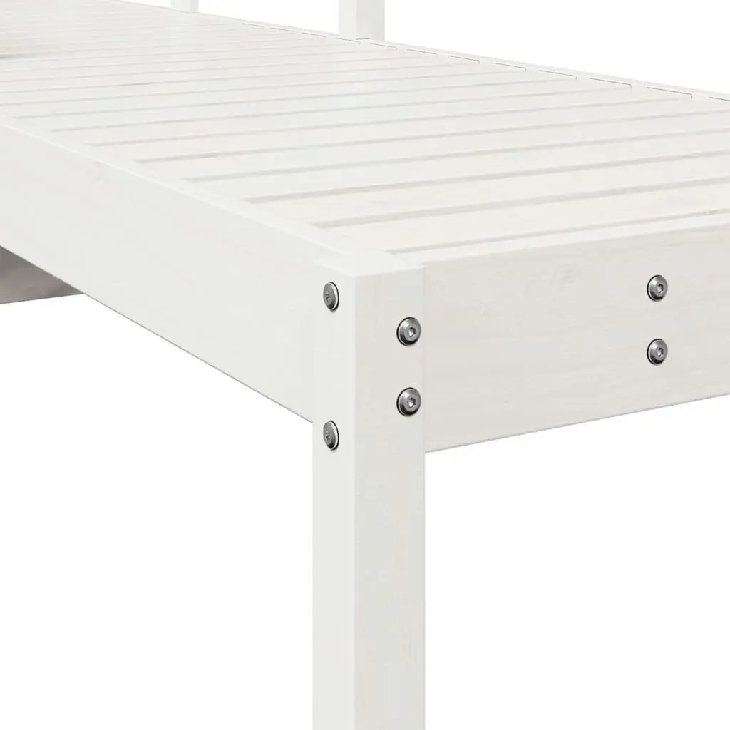 Sun Lounger White 199.5x62x55 cm Solid Wood Pine 832539