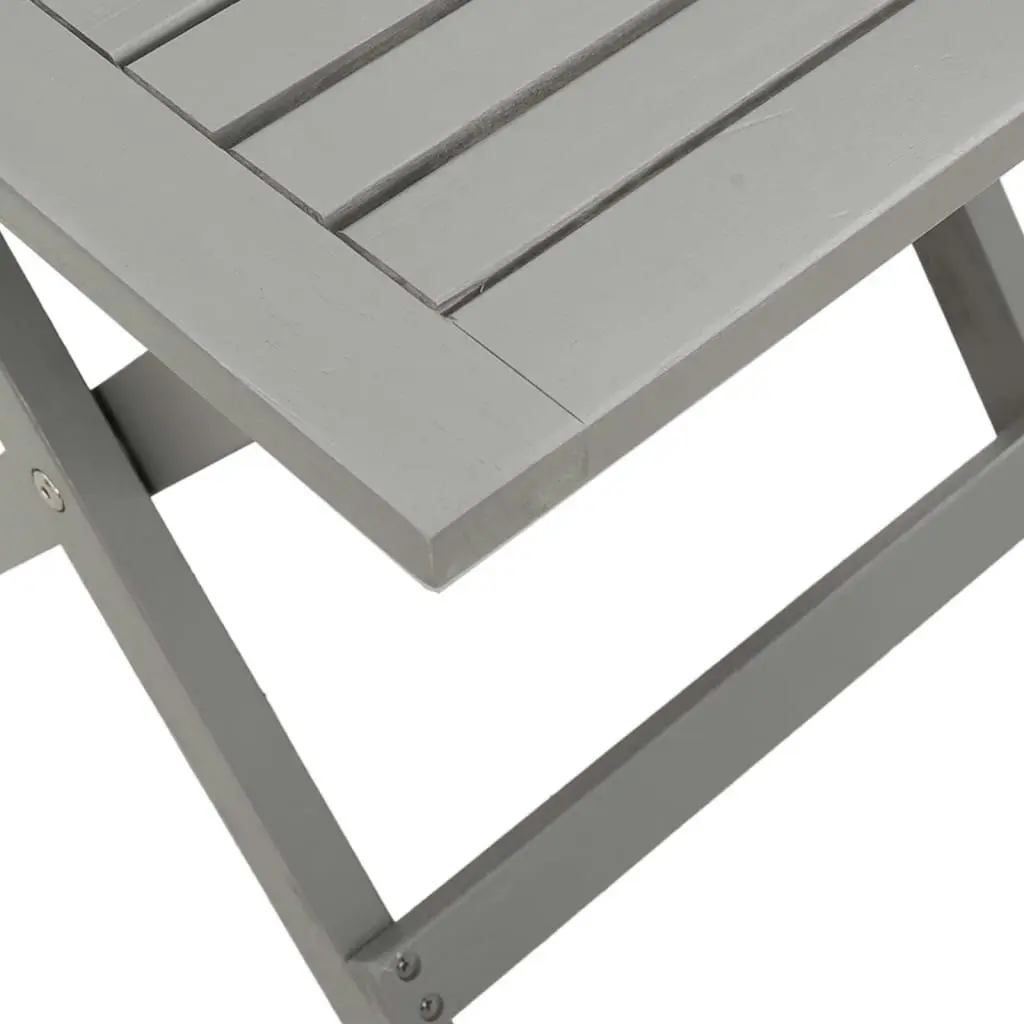 Sun Lounger with Table Grey Solid Wood Acacia 363280