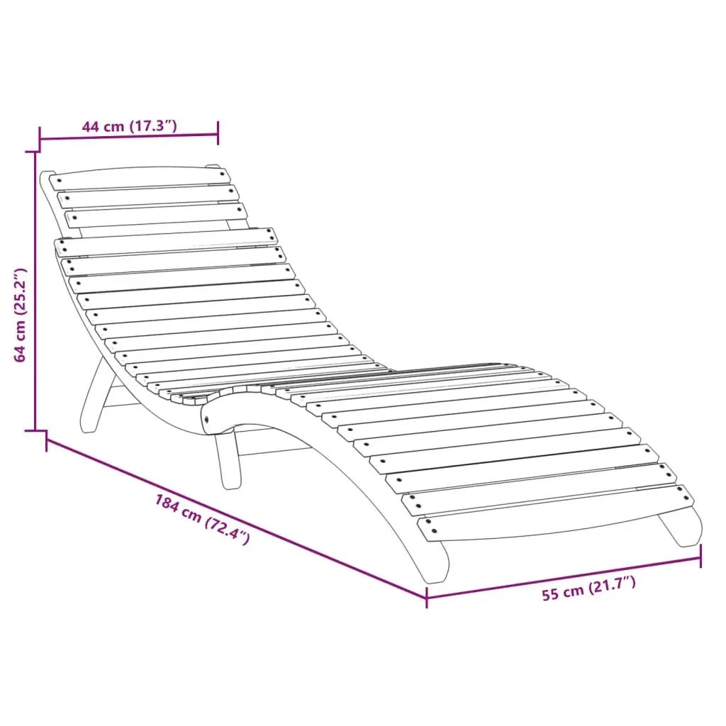 Sun Lounger with Table Grey Solid Wood Acacia 363280