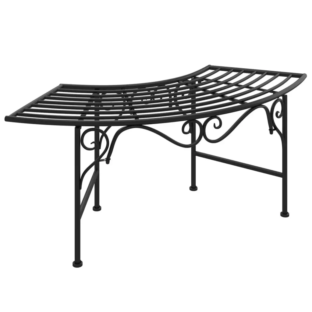 Tree Bench 113 cm Black Steel 318826