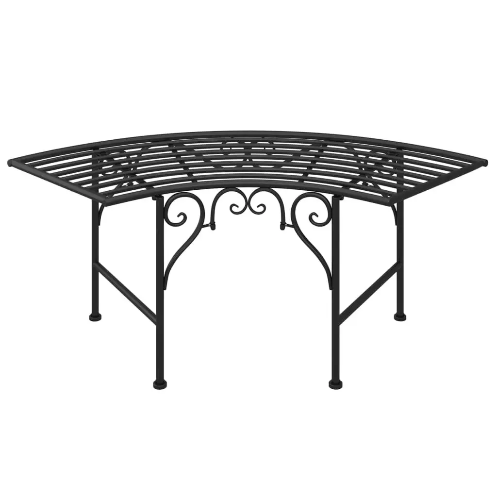 Tree Bench 113 cm Black Steel 318826