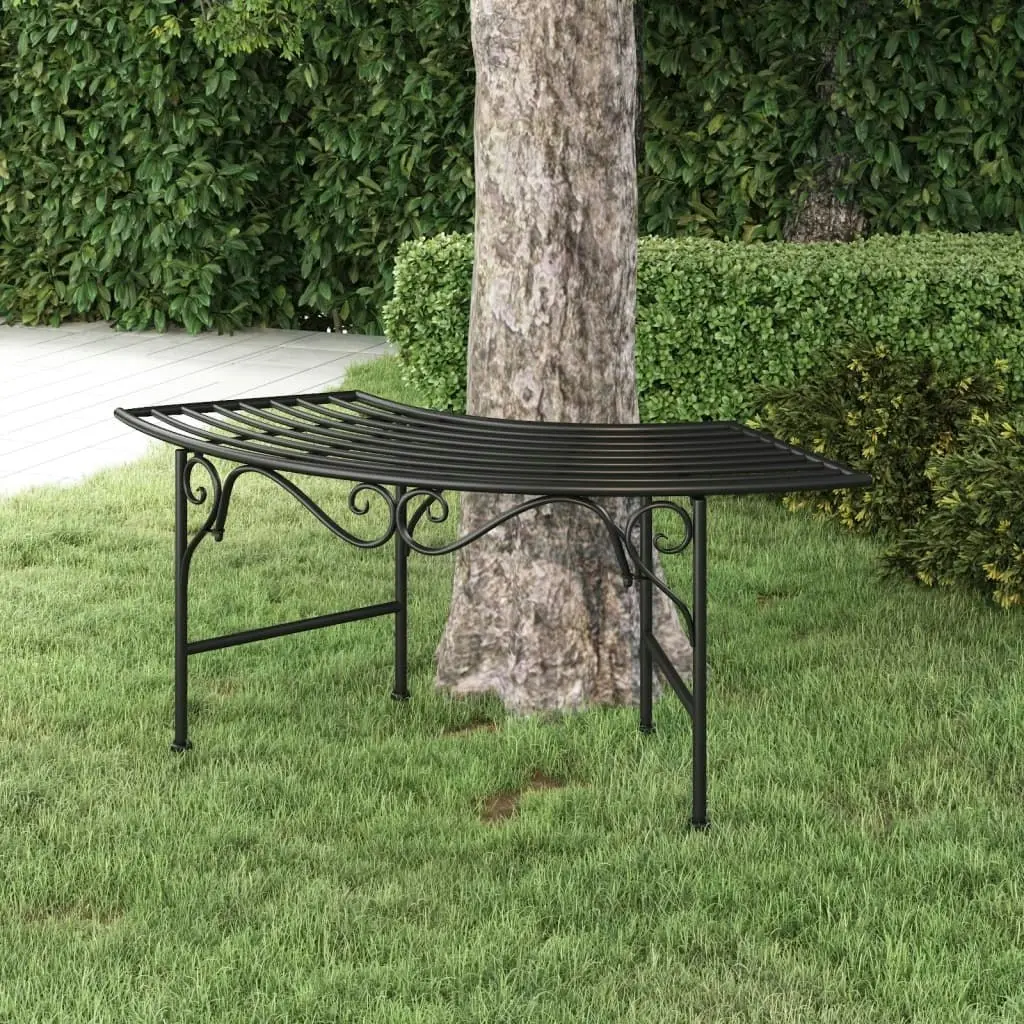 Tree Bench 113 cm Black Steel 318826