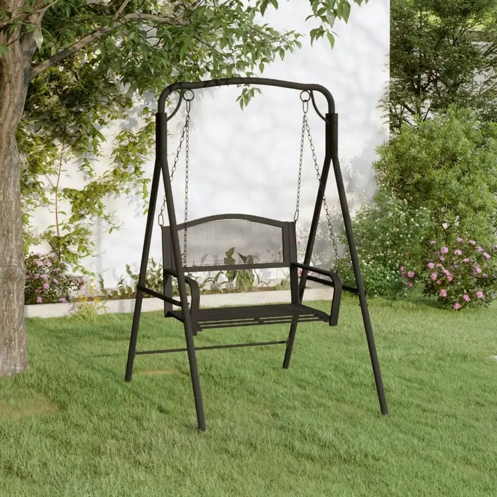 Swing Bench 124 cm Black Steel 318832