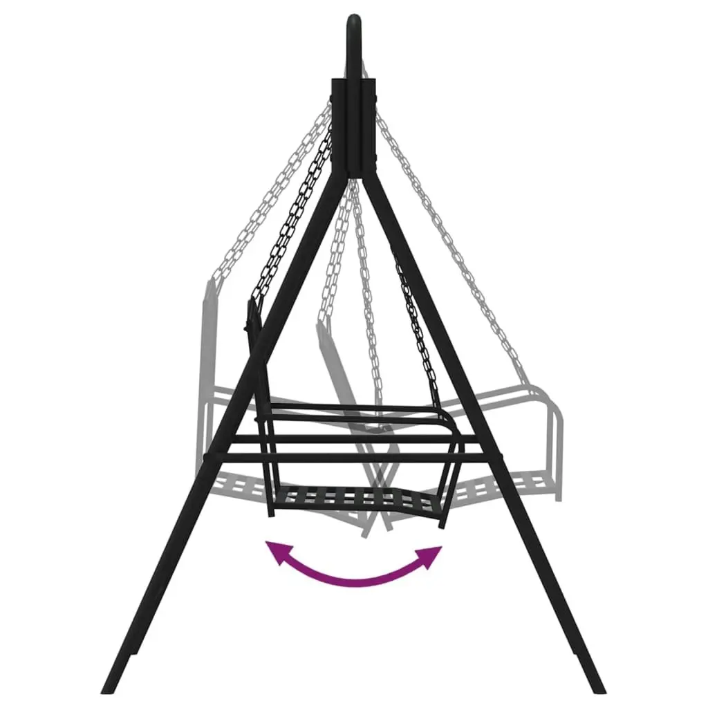 Swing Bench 124 cm Black Steel 318832