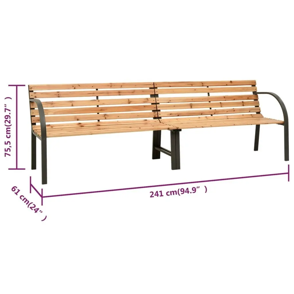 Twin Garden Bench 241 cm Solid Wood Chinese Fir 317123