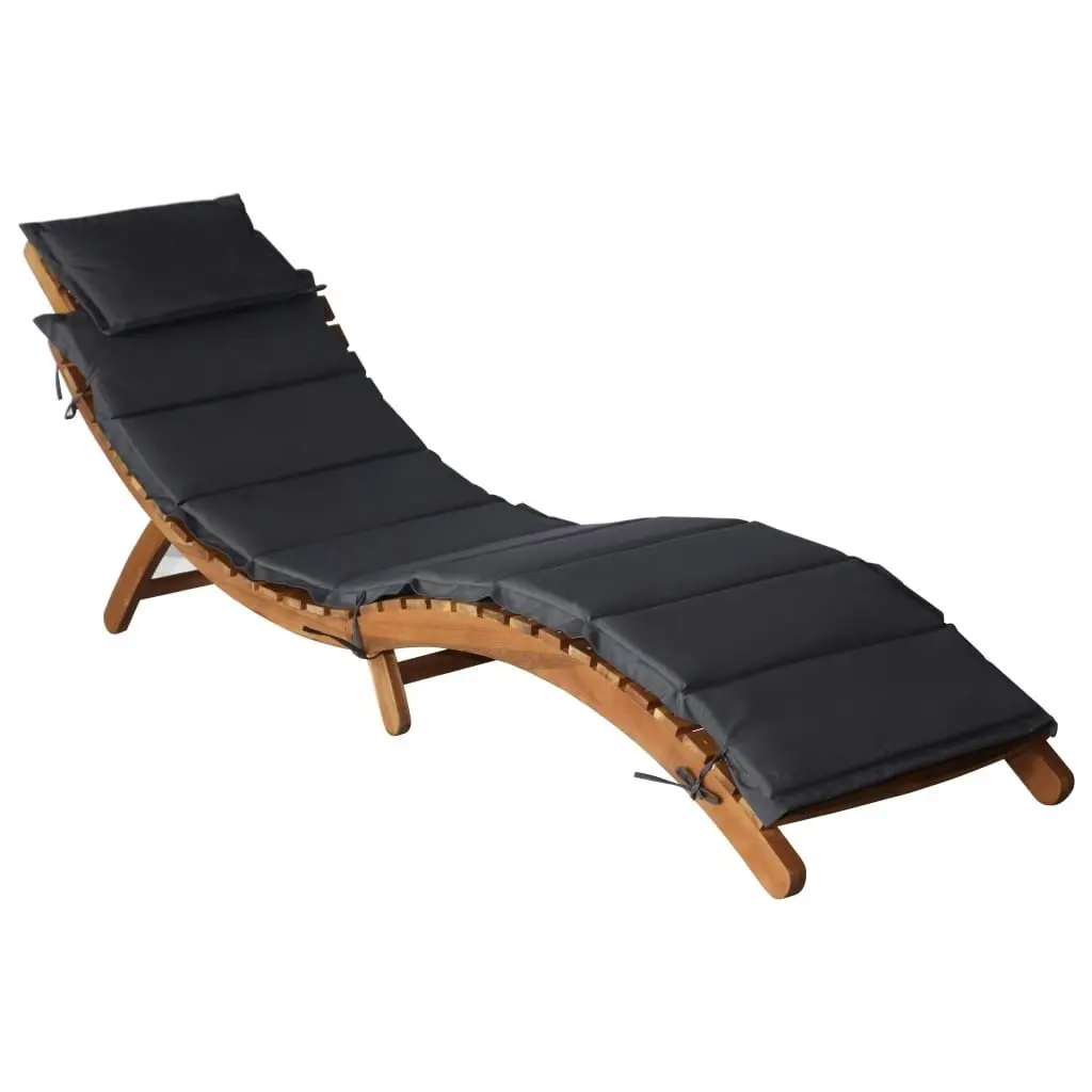 Sun Loungers with Cushions 2 pcs Dark Grey Solid Wood Acacia 3155472