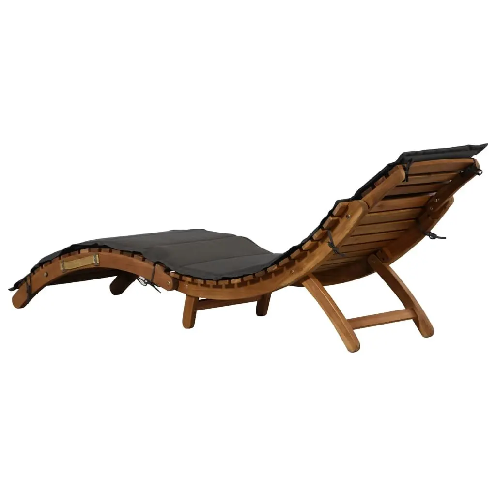 Sun Loungers with Cushions 2 pcs Dark Grey Solid Wood Acacia 3155472