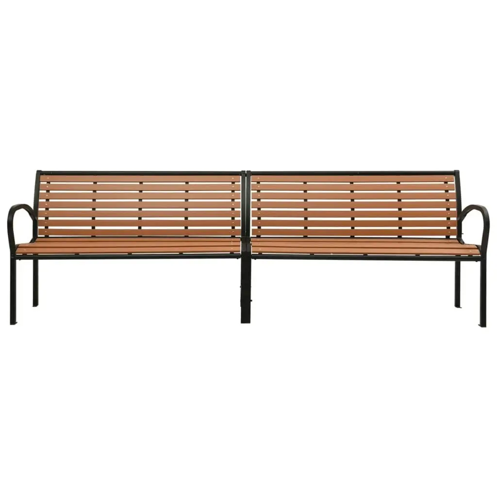 Twin Garden Bench 251 cm Steel and WPC 317128