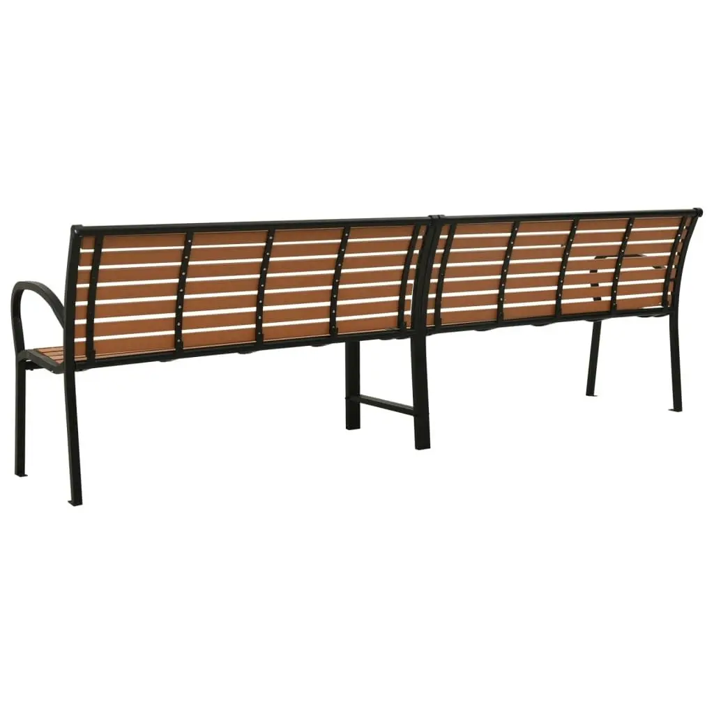 Twin Garden Bench 251 cm Steel and WPC 317128