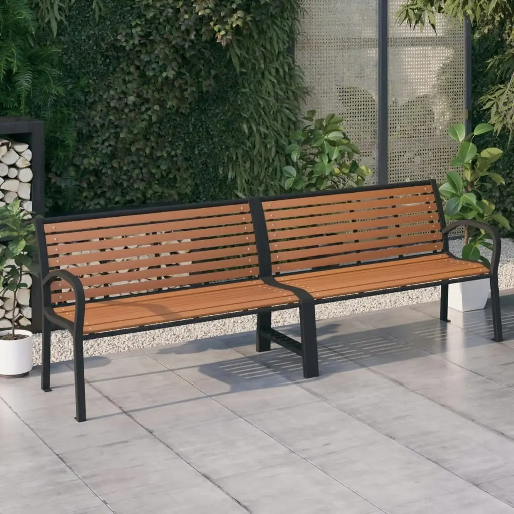 Twin Garden Bench 251 cm Steel and WPC 317128