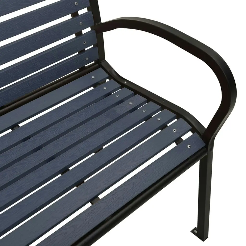 Twin Garden Bench 251 cm Steel and WPC Black 317127