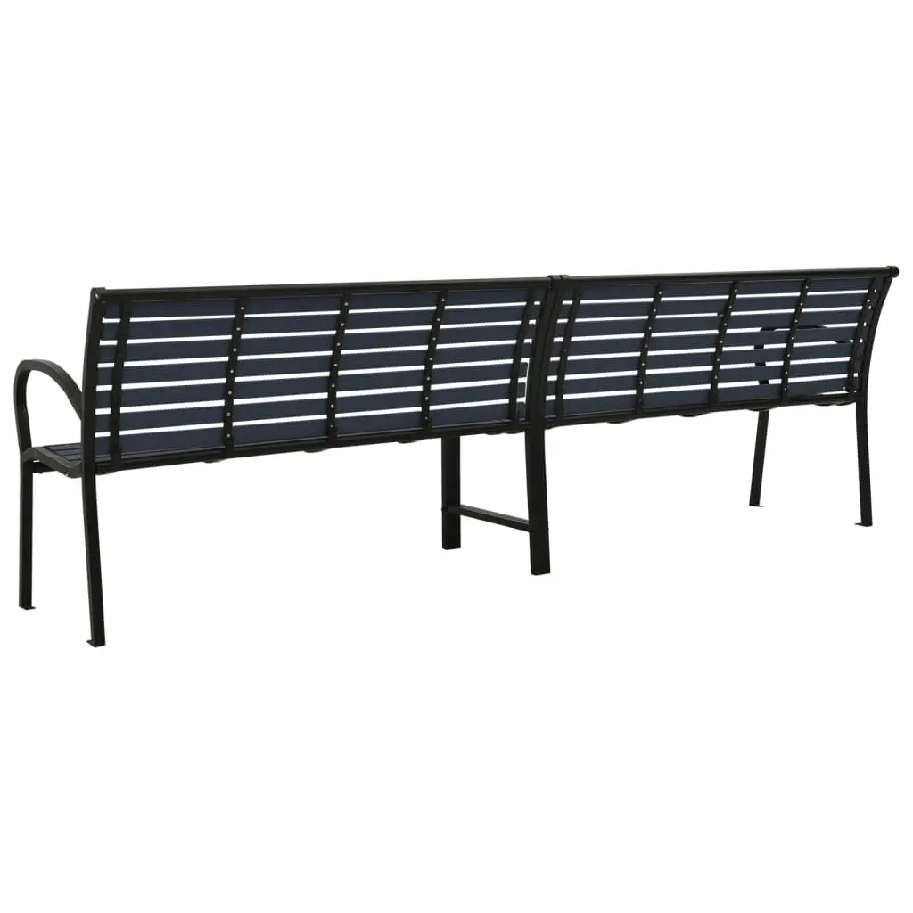 Twin Garden Bench 251 cm Steel and WPC Black 317127